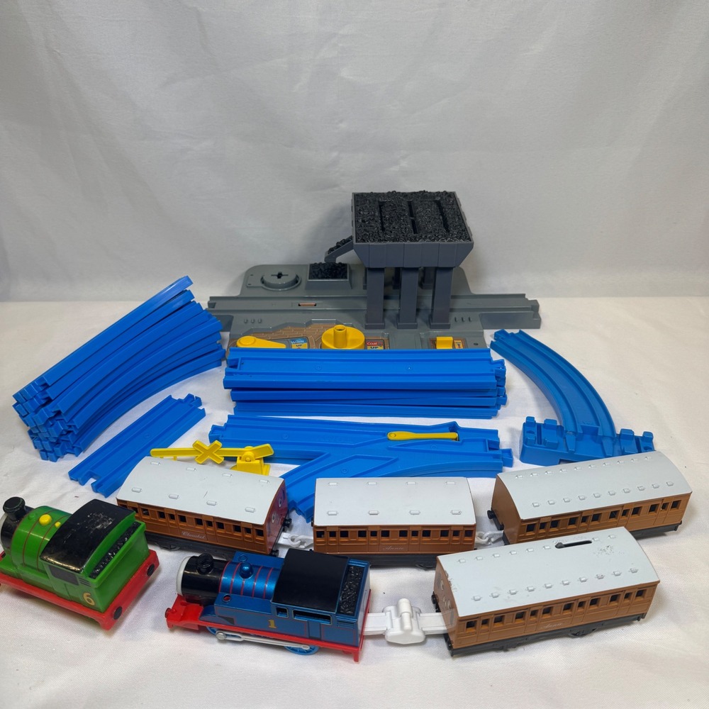 Tomy Thomas & Friends TrackMaster Train Set 2004 Thomas Percy Coal Hopper Blue